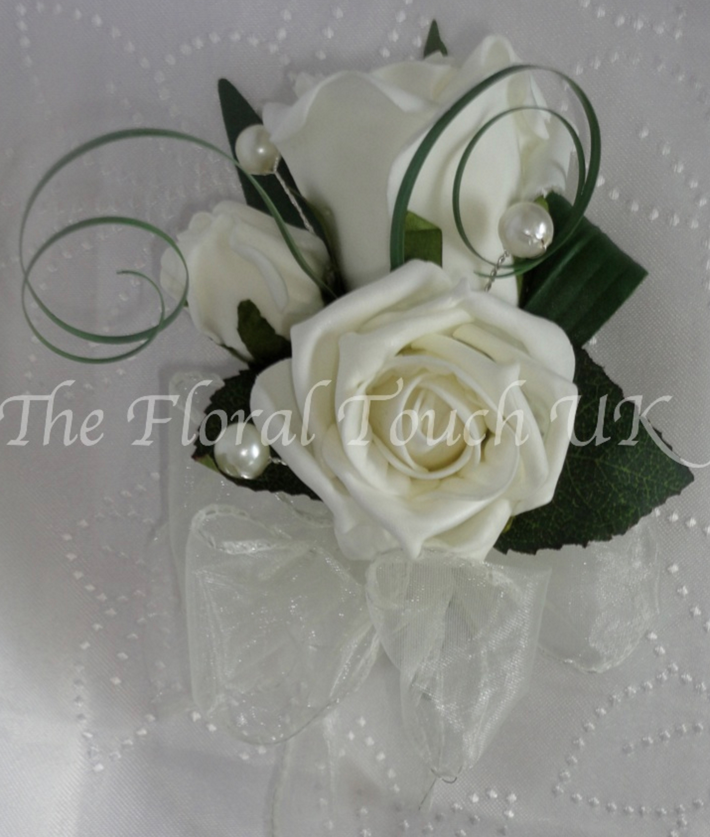 Ivory Rose & Pearl Corsage